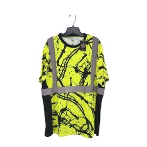 Wild Wear Men's Short Sleeves Florescent Green Reflective Safe Shirt